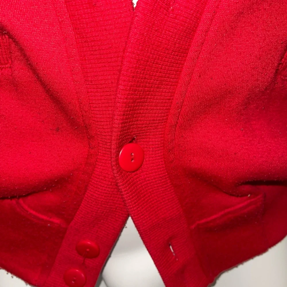 Vintage 80’s Red Cardigan : Cheetah by Mervyn’s : Men’s Medium